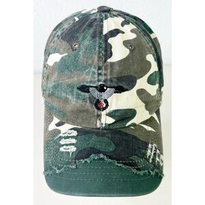 Reign Men's Distressed Green Camo Baseball Cap Adjusts GUC